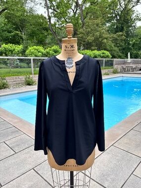 Jude Connally Black Long Sleeve Blouse Top Size Medium